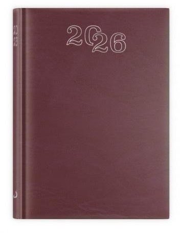 Kalendarz 2026 A5 dzienny standard bordowy