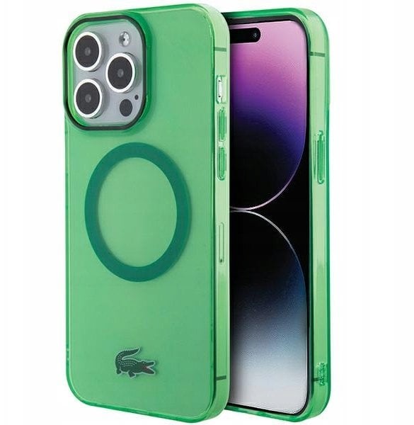 Lacoste LCHMP15LULON iPhone 15 Pro 6.1" zielony hardcase Transparent MagSafe