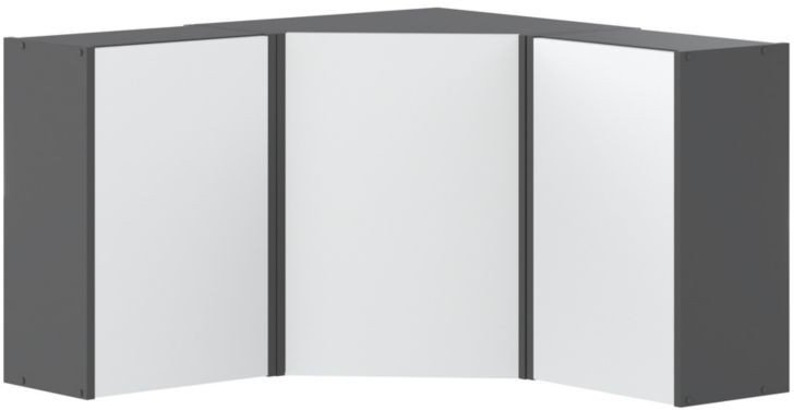 Szafka Kuchenna Wisząca Narożna Modułowa 90x90 Bella Szara Biały Mat