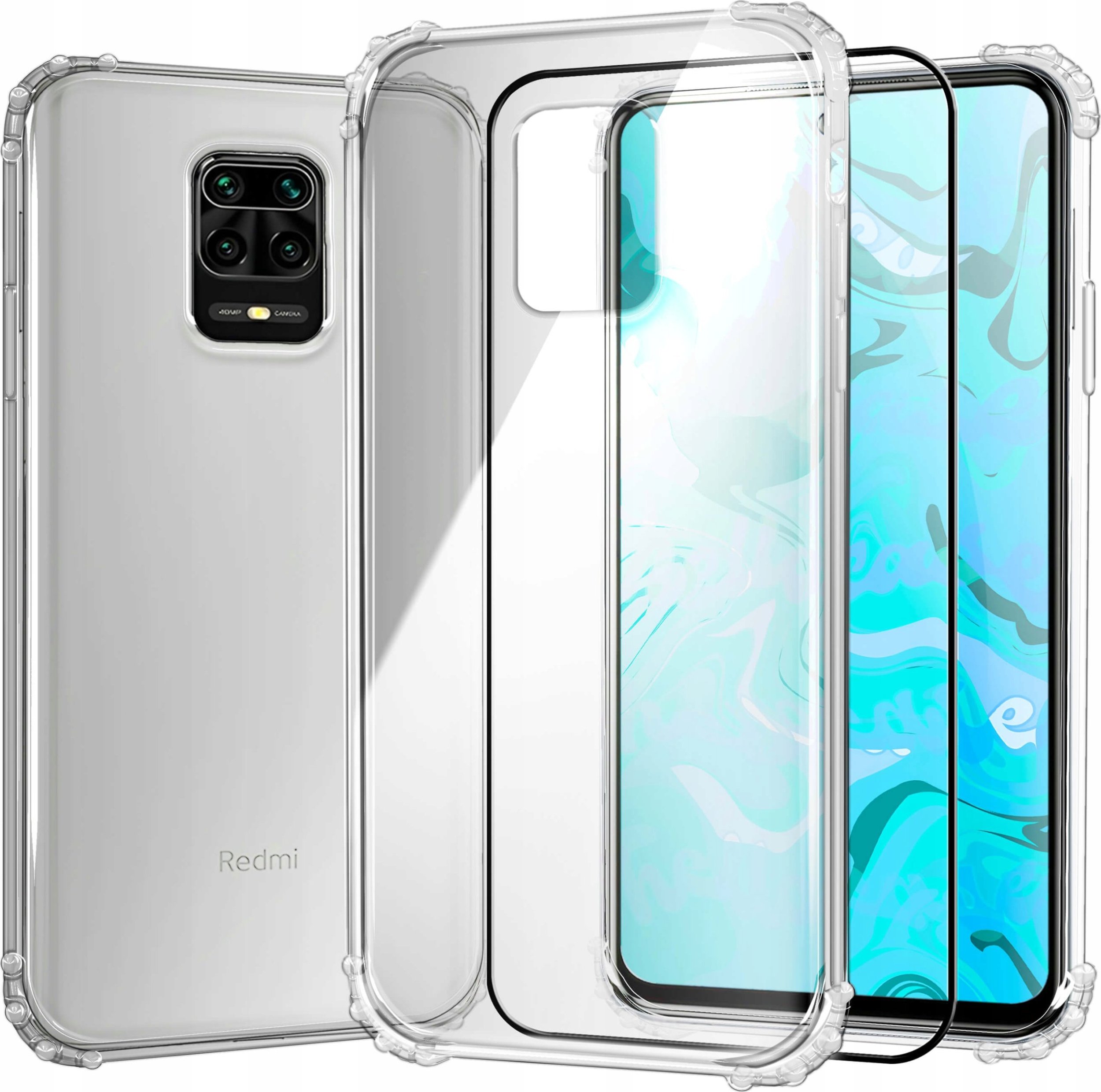 Hello Case Etui Do Xiaomi Redmi Note 9 PRO / 9S (Przezroczyste, Pancerne) Szkło pełne