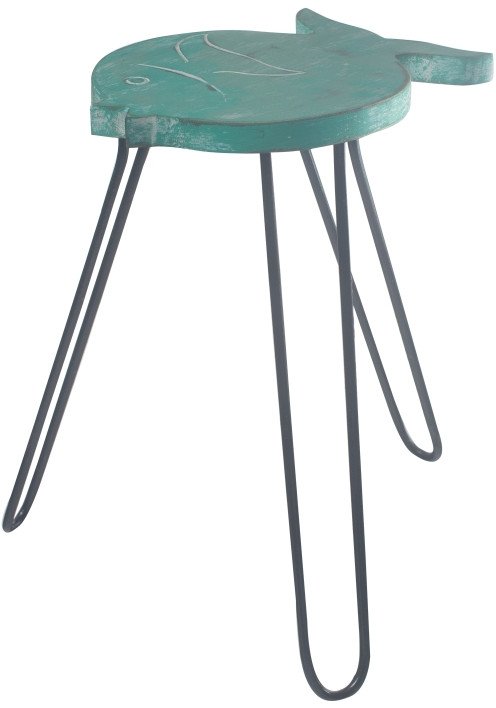 Stojak z Drewna Albasia - Turkus Ryba