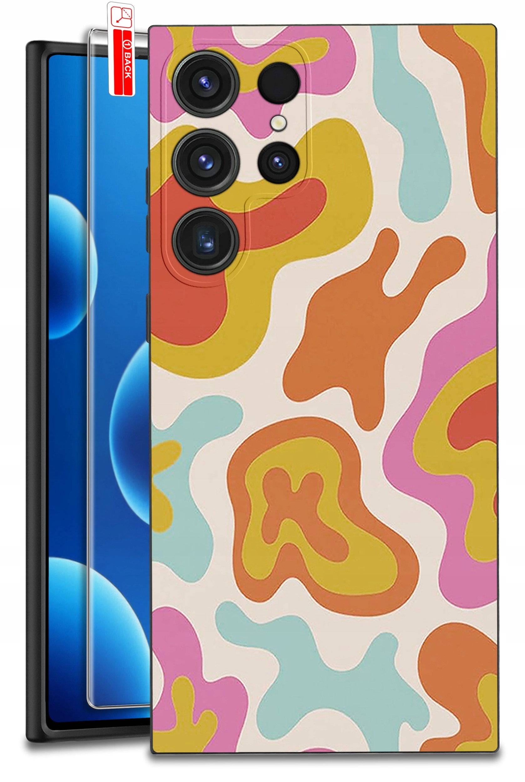 ETUI do Samsung Galaxy S24 Ultra | WZORY | SILIKONOWE MATT CASE + SZKŁO 9H