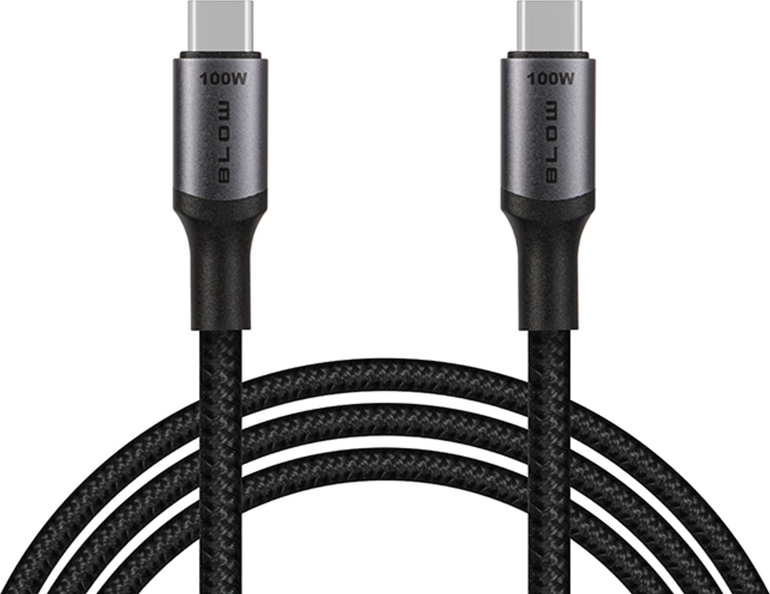 Kabel USB Blow USB-C - USB-C 1 m Czarny