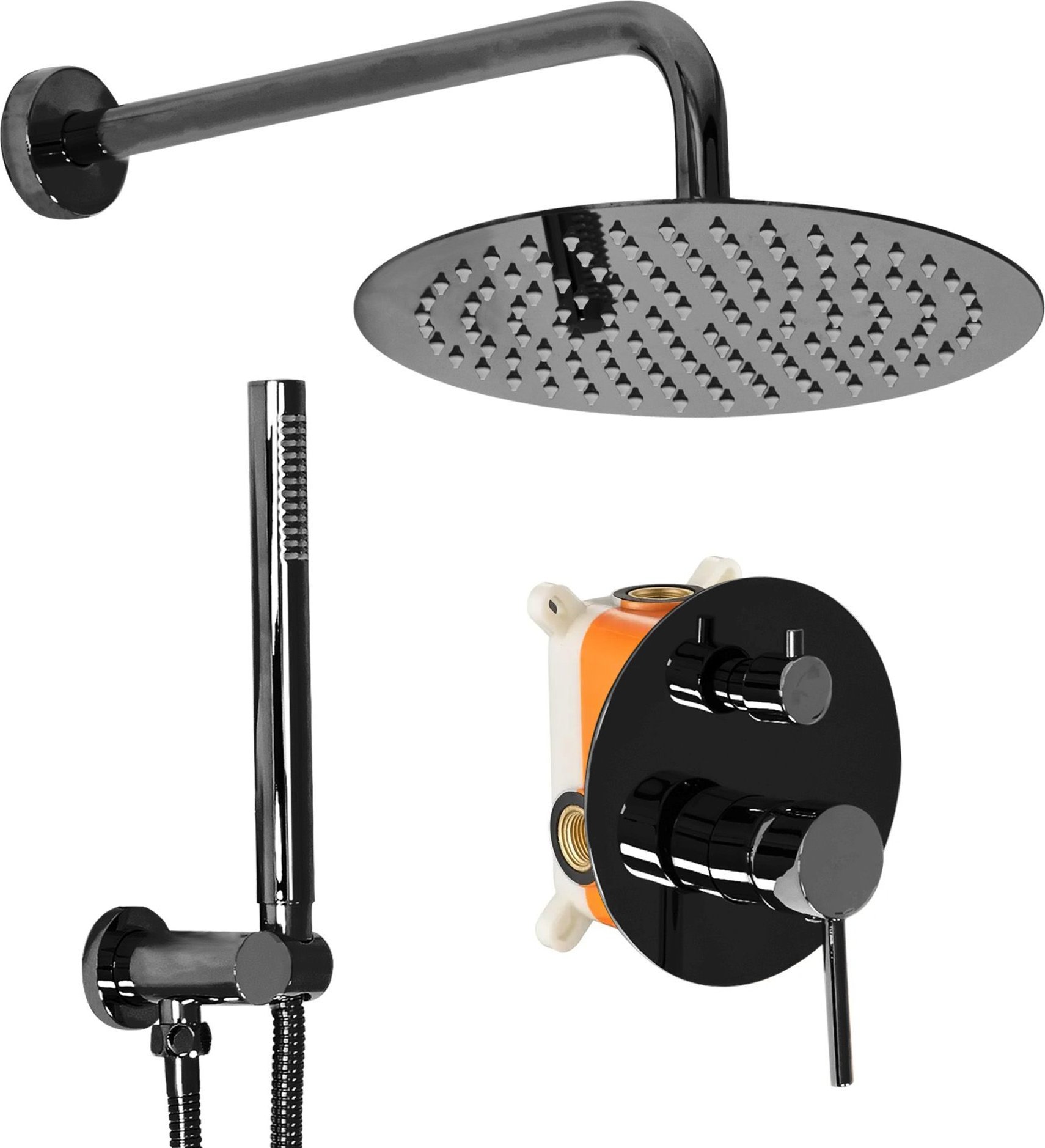 Rea Zestaw natryskowy podtynkowy REA Lungo CZARNA METALICZNA + BOX