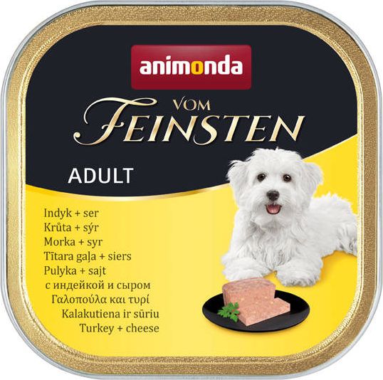 Animonda Dog Vom Feinsten Adult indyk z żółtym serem 150g