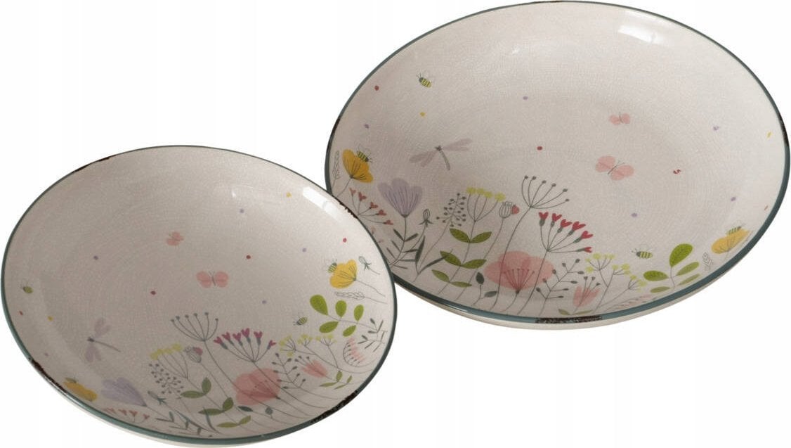 Boltze Talerze w kwiaty polne FLORINA, ceramiczne, 2 sztuki