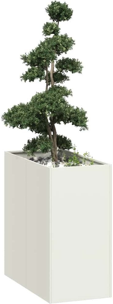 vidaXL Doniczka Biała 40x80x80 cm Stalowa
