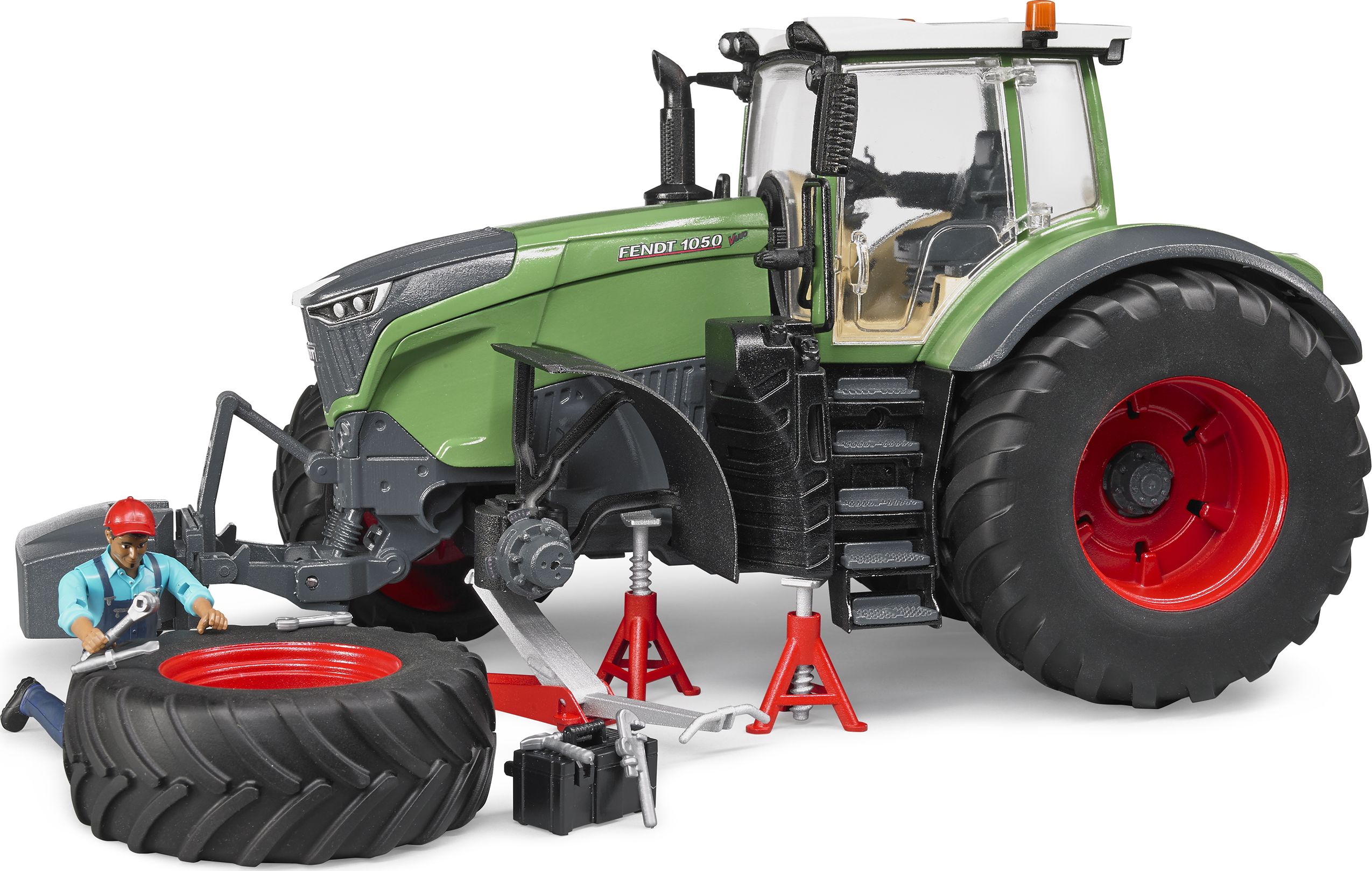 Bruder Traktor Fendt 1050 Vario z figurką mechanika i narzędziami warsztatowymi (04041)