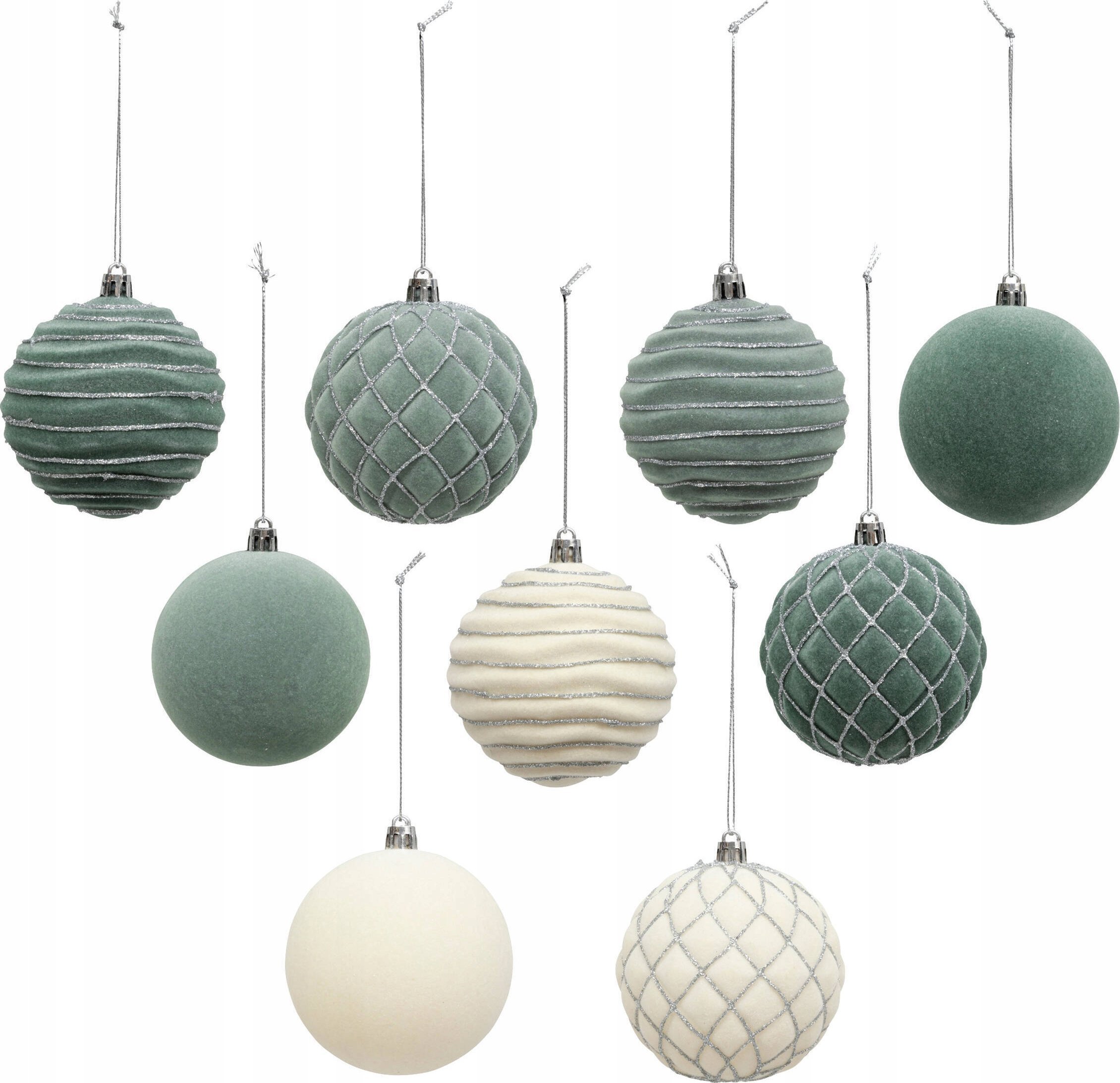 Atmosphera Zestaw bombek z brokatowym wzorem, Ø 8 cm