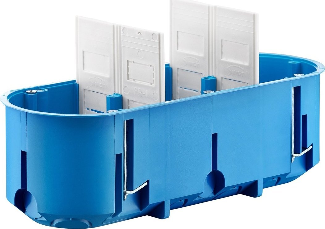 Simet Puszka podtynkowa gips, głęboka, niebieska, multibox P3X60D
