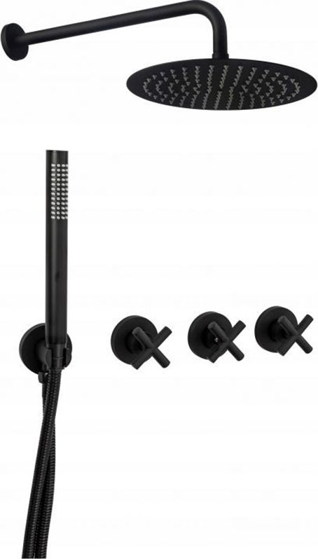 Zestaw prysznicowy Rea Zestaw Natryskowy Prysznicowy + Box Czarny Mat Exit Rea