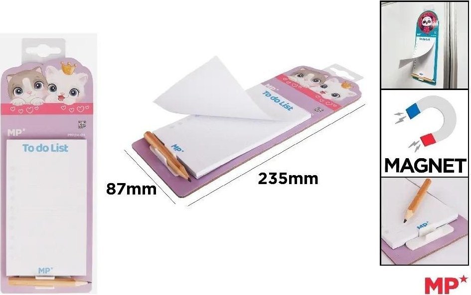 Notes magnetyczny na lodówkę z ołówkiem