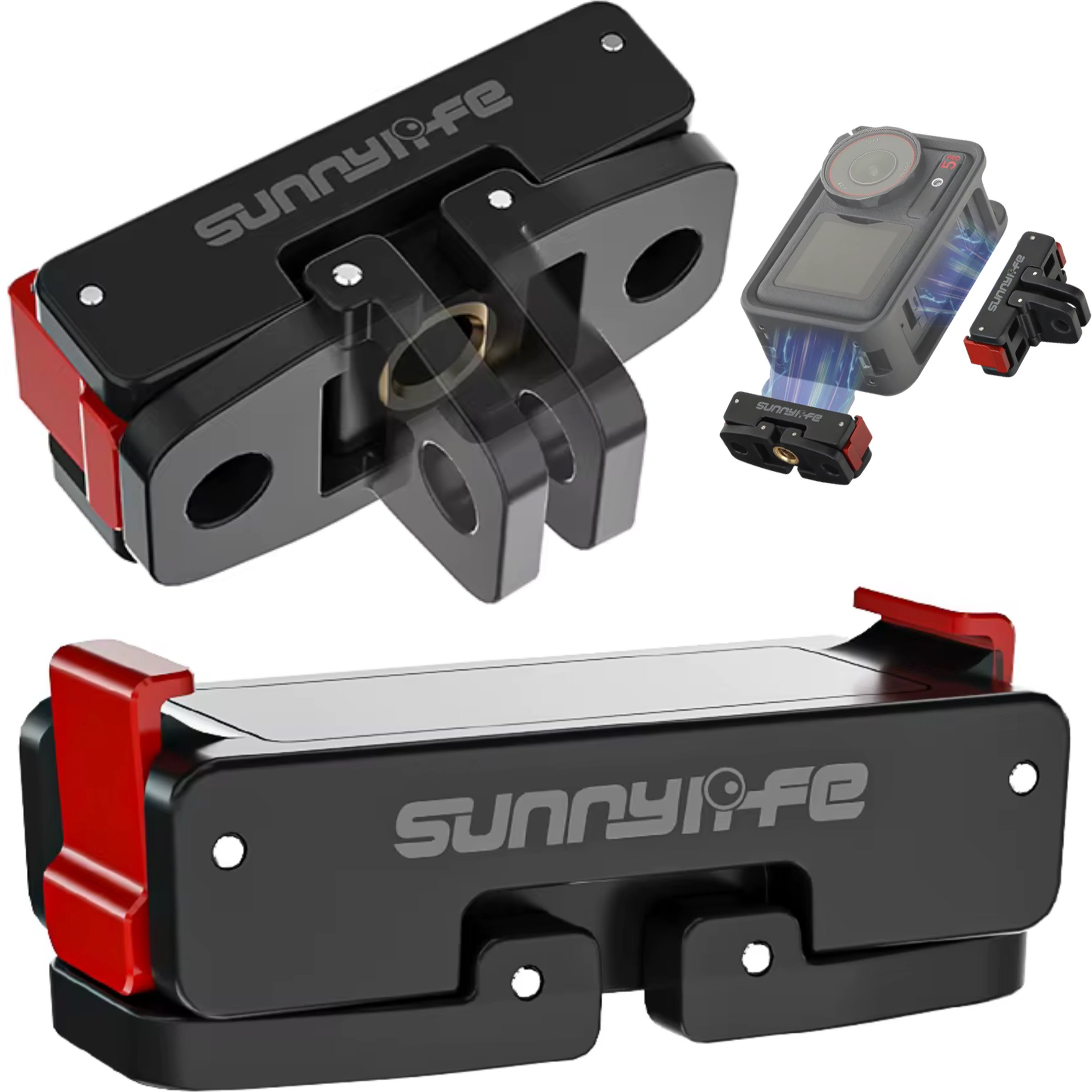 MOCOWANIE UCHWYT MAGNETYCZNY DO SZYBKIEGO MONTAŻU 1/4'' CALA SUNNYLIFE DO KAMERY DJI ACTION 2 / 3 / 4 / 5 PRO