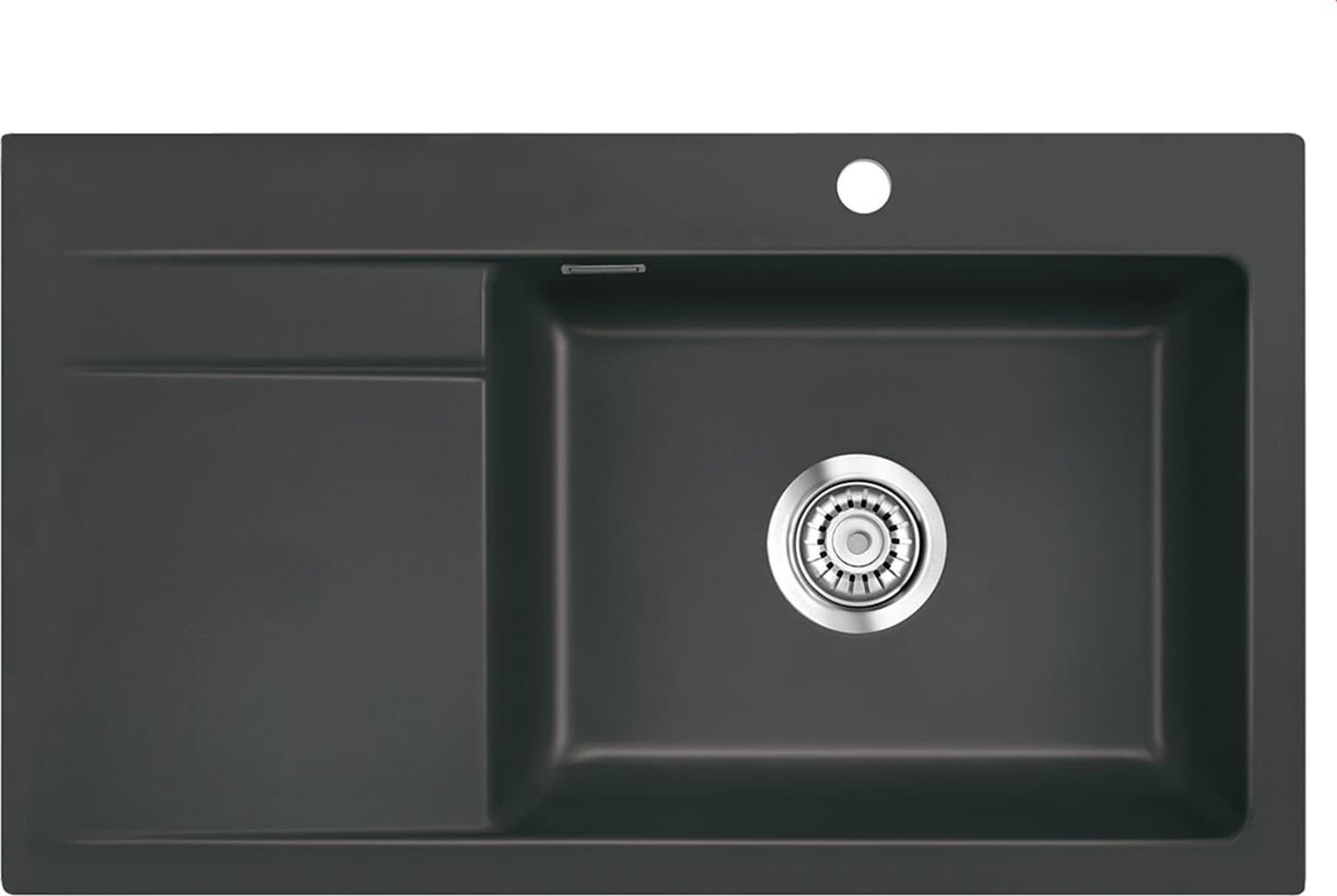 Zlewozmywak SYSTEMCERAM Systemceram Stema 86 SL Schiefer, zlewozmywak ceramiczny, korek manualny