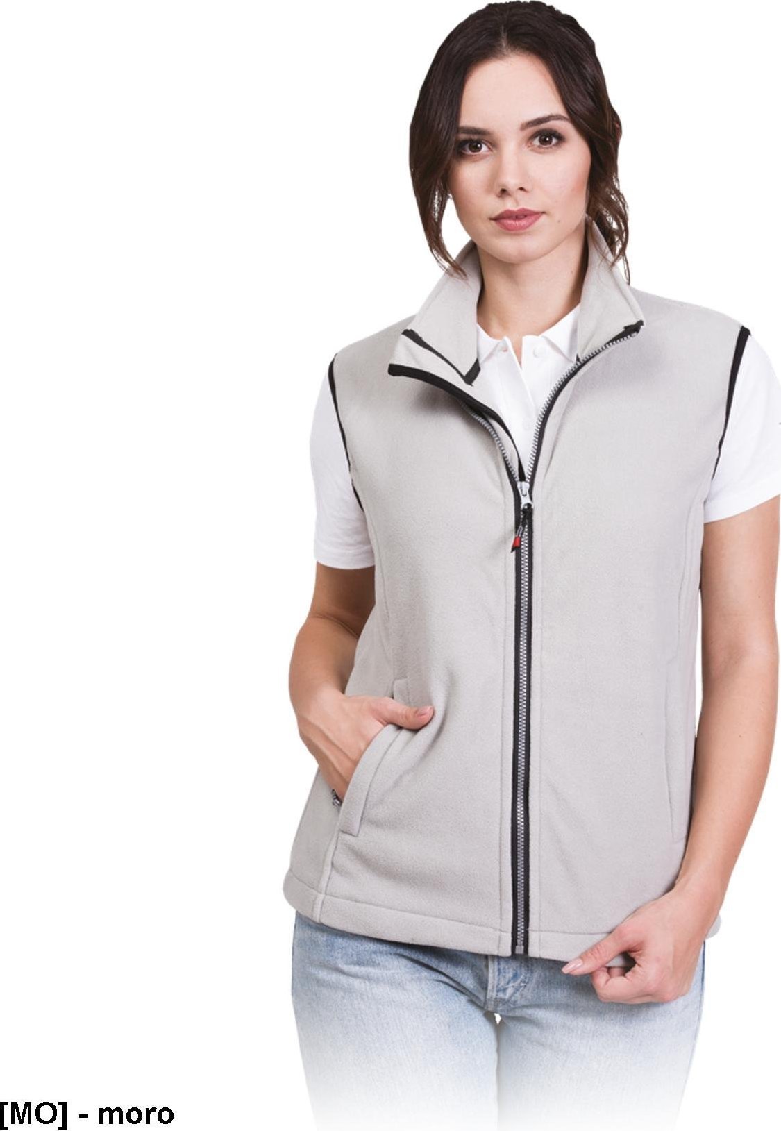 R.E.I.S. VHONEY-L - bezrękawnik damski z polaru, kołnierz ze stójką - moro M