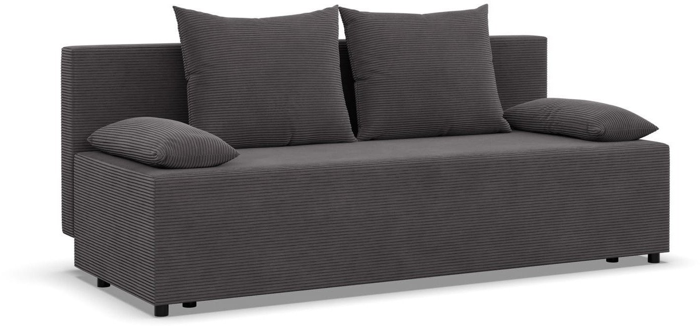 Kanapa rozkładana, Vista, sztruks, 191x92x95 cm, ciemny szary | TYLETEGOTU