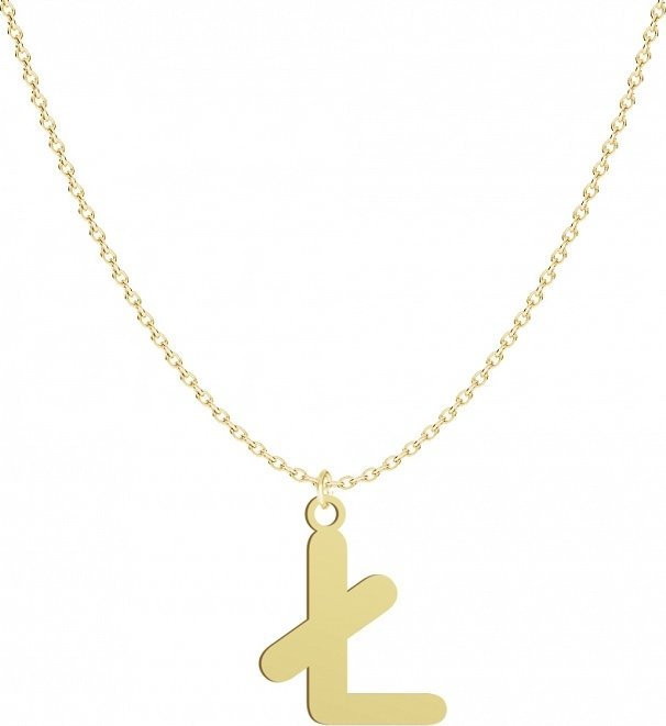 Radziszewska Jewellery Pozłacany naszyjnik litera Ł - DEDYKACJA GRATIS
