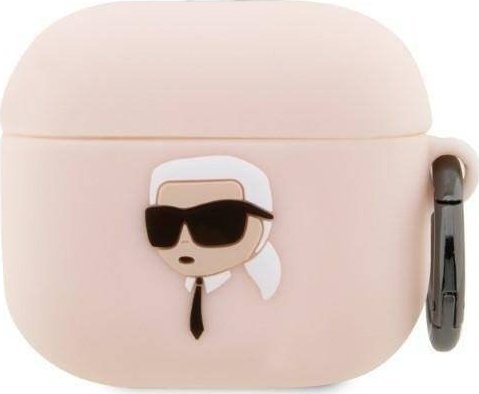 Karl Lagerfeld Etui Karl Lagerfeld KLA3RUNIKP Apple AirPods 3 cover różowy/pink Silicone Karl Head 3D