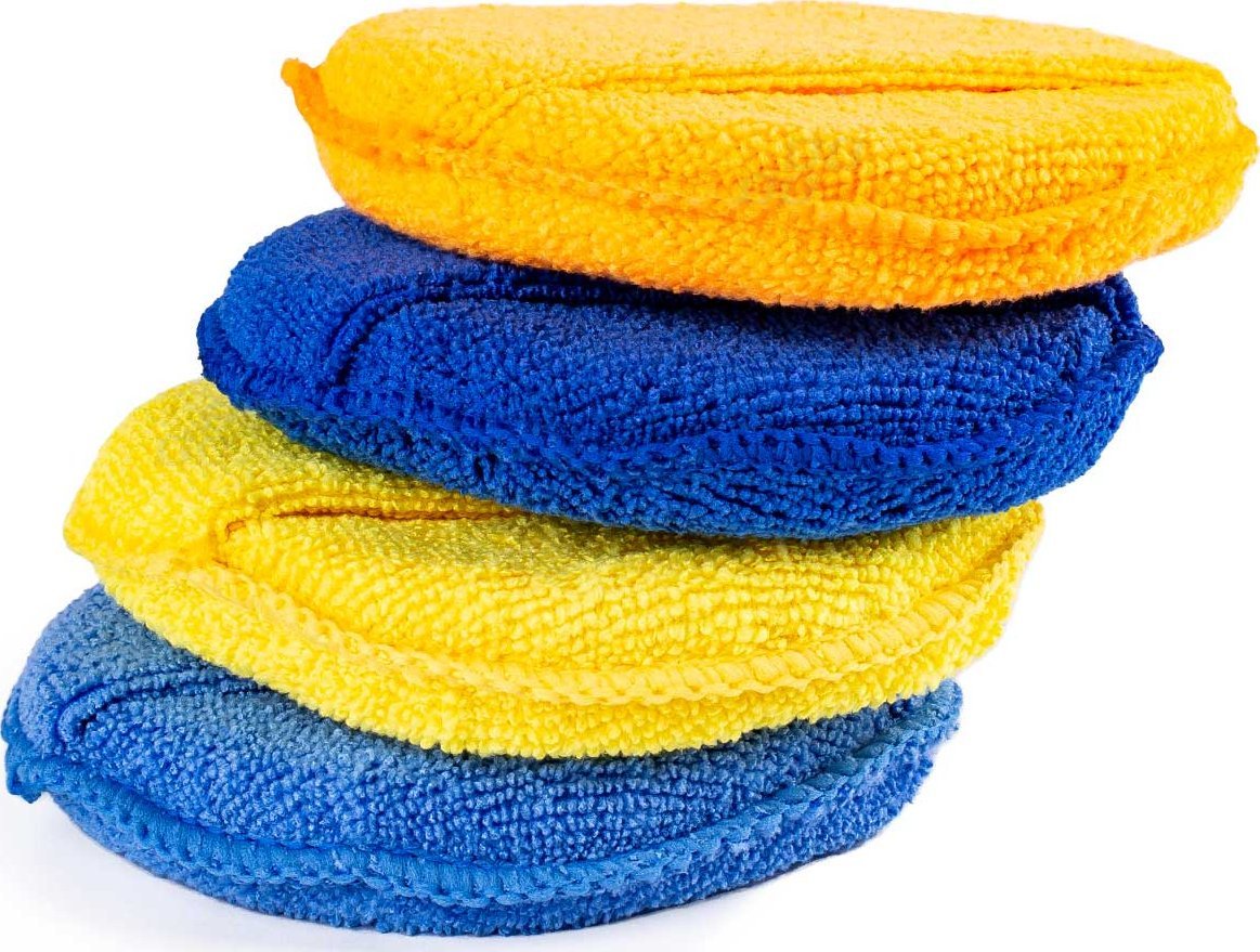 AMiO Gąbki do polerowania woskowania zestaw gąbek 4 x 125 mm amio-02905