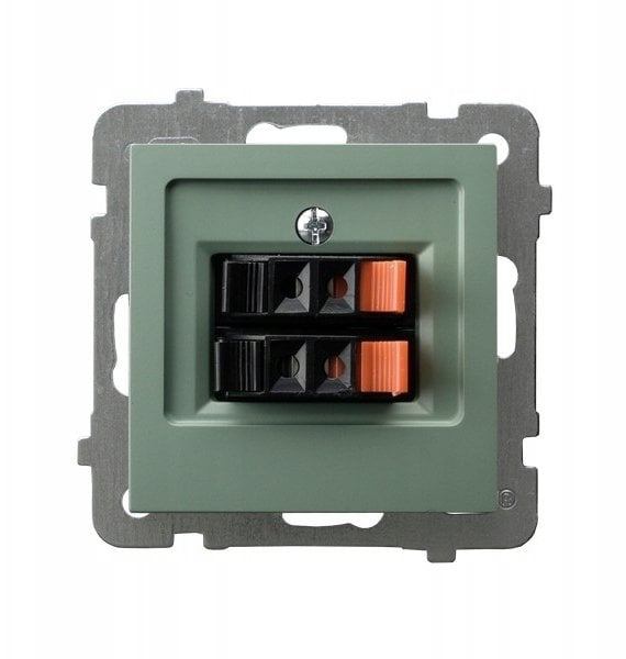 AS Gniazdo głośnikowe podwójne zielony mat GG-2G/m/84