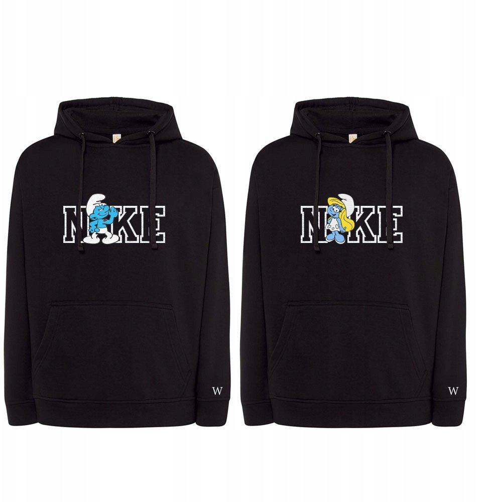 BLUZY DLA PAR Z HAFTEM NA DZIEŃ KOBIET SMERFETKA OSIŁEK INICJAŁY 2 SZT