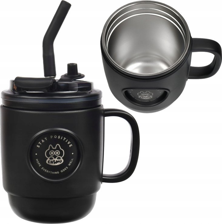 Casno Kubek termiczny ze słomką Casno Booker 450ml