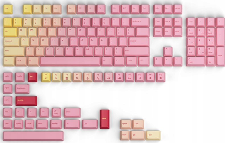 Glorious PC Gaming Race Glorious GPBT Keycaps - Pink Grapefruit