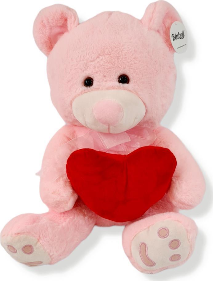 BLUBELL Miś pluszowy Różowy z sercem 50 cm