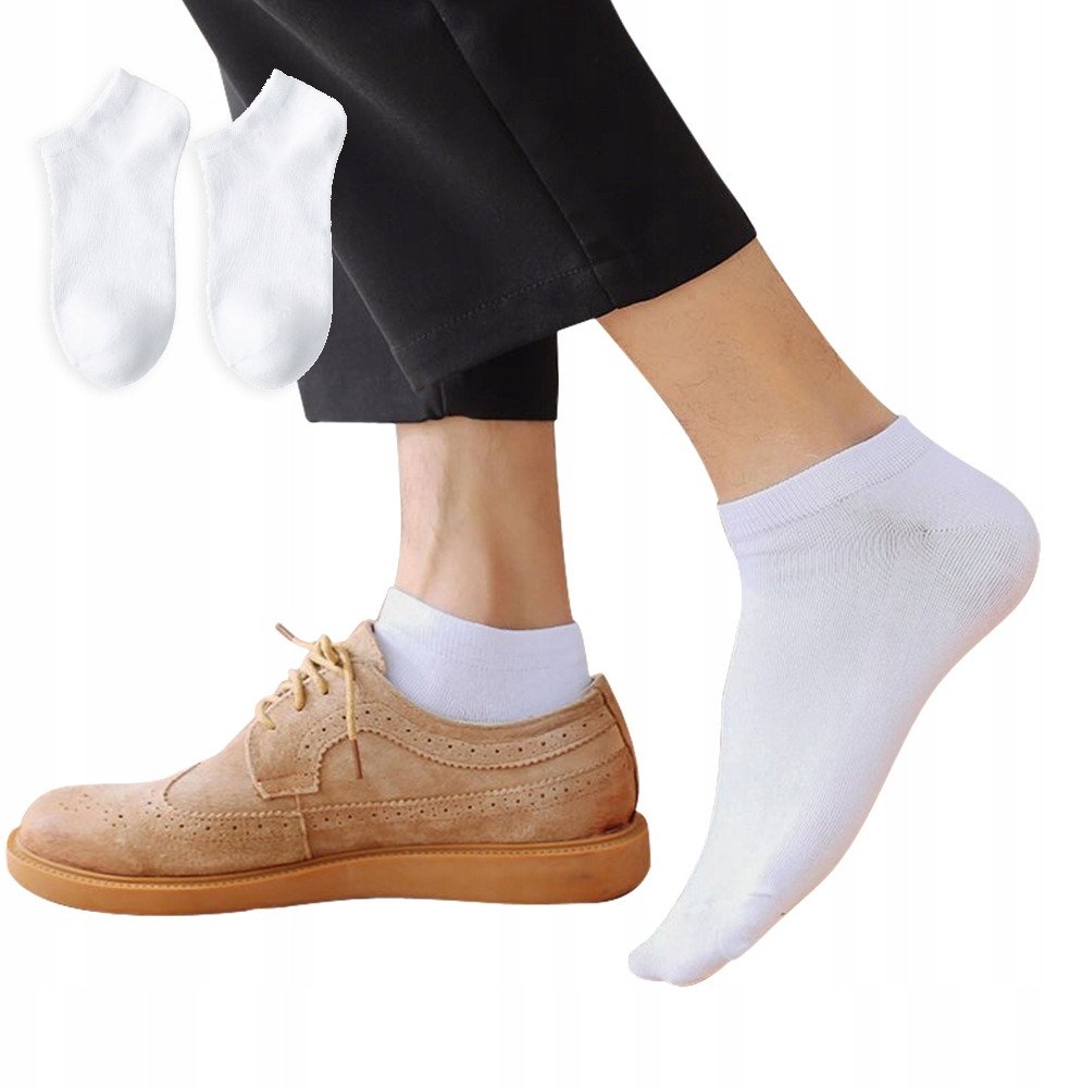 SKARPETY STOPKI BAWEŁNA 100% Wygodne UNISEX Bawełniane 38-44 BIAŁE