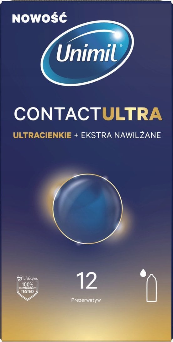 Unimil Contact Ultra Ultracienkie nawilżane prezerwatywy 12szt