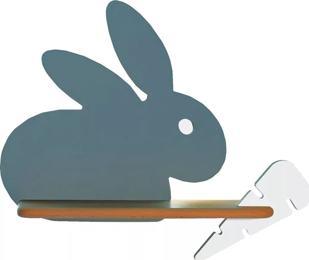 Lumes Szaro-biały kinkiet dziecięcy w formie królika - K027-Fifi