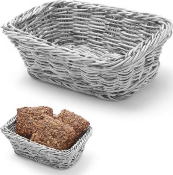 Hendi Koszyk na pieczywo prostokątny polipropylenowy szary 190x130x60 mm - Hendi 426784