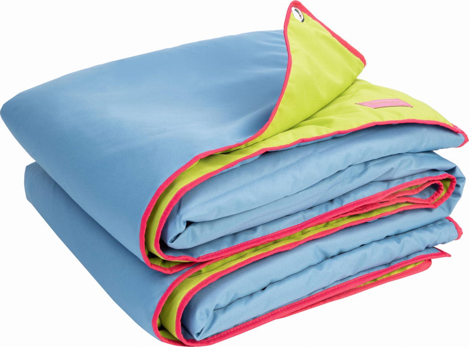 Flamingos Mata piknikowa 200x200 Blue Green