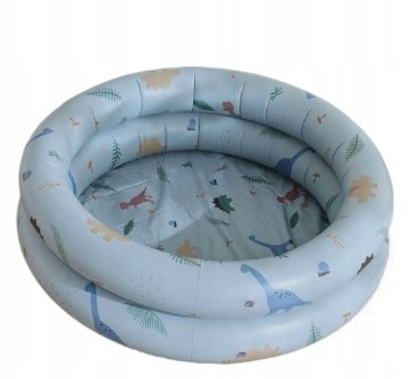 Basen dla dzieci dmuchany okrągły pompowany dziecięcy błękit dinozaury XXL 120CM
