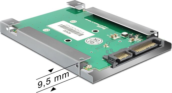 Delock Konwerter SATA 22 piny > mSATA 2.5″ (62432)