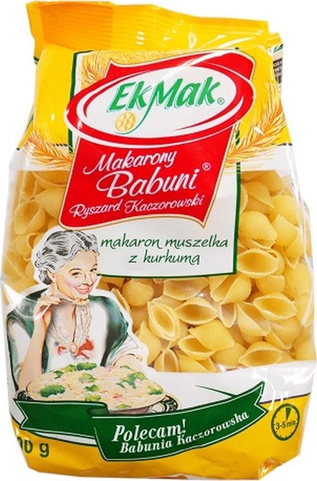 Eko mak Eko Mak Makarony Babuni muszelka z kurkumą 400g