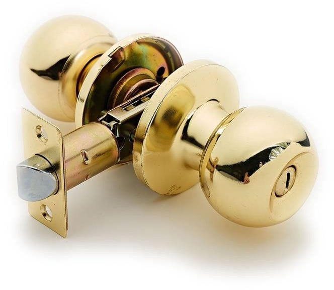 DOOR KNOB LOCK 607 PB WC POLISHED BRASS