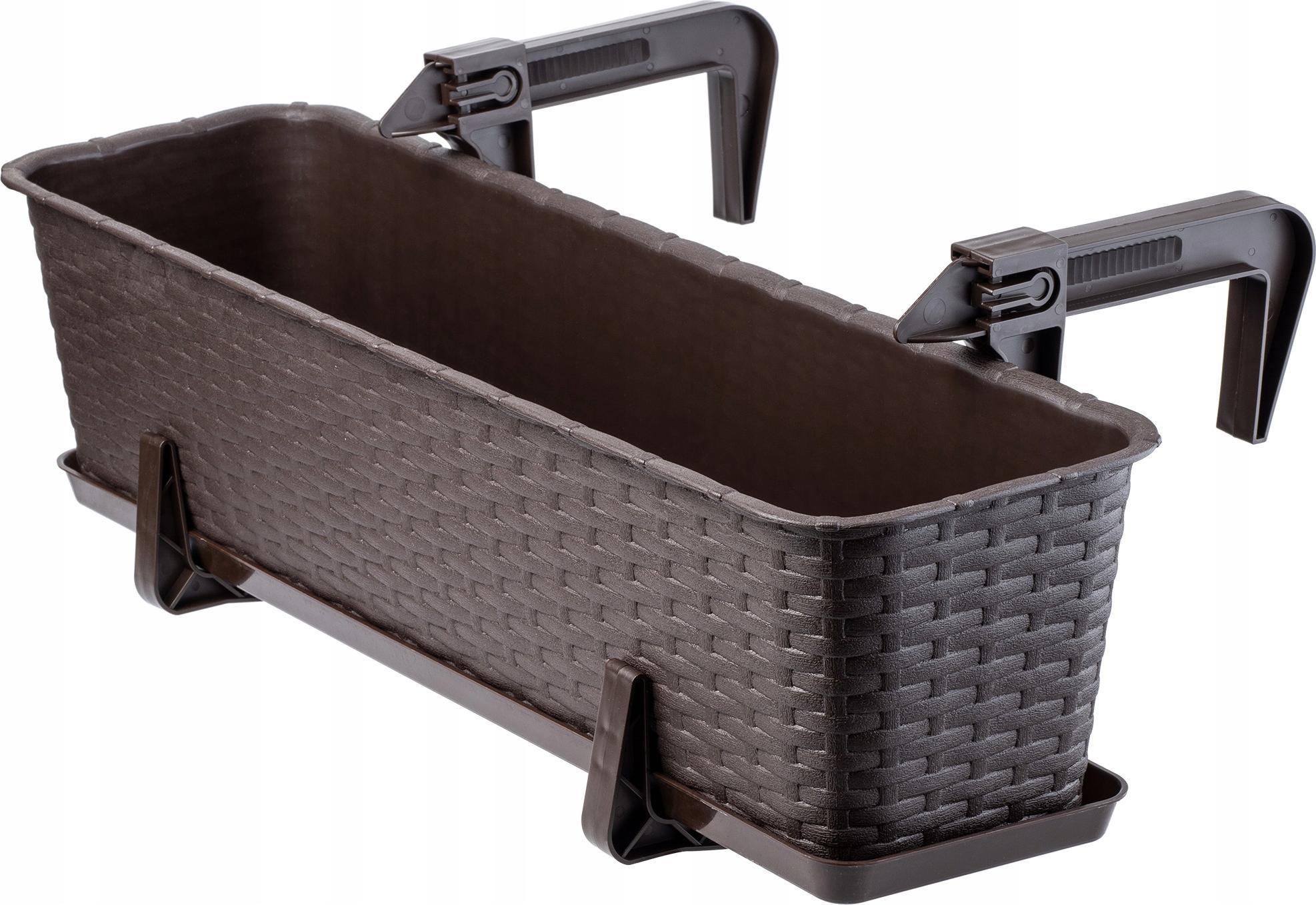 Kadax SKRZYNKA BALKONOWA DONICZKA UCHWYTY PODSTAWKA 60cm