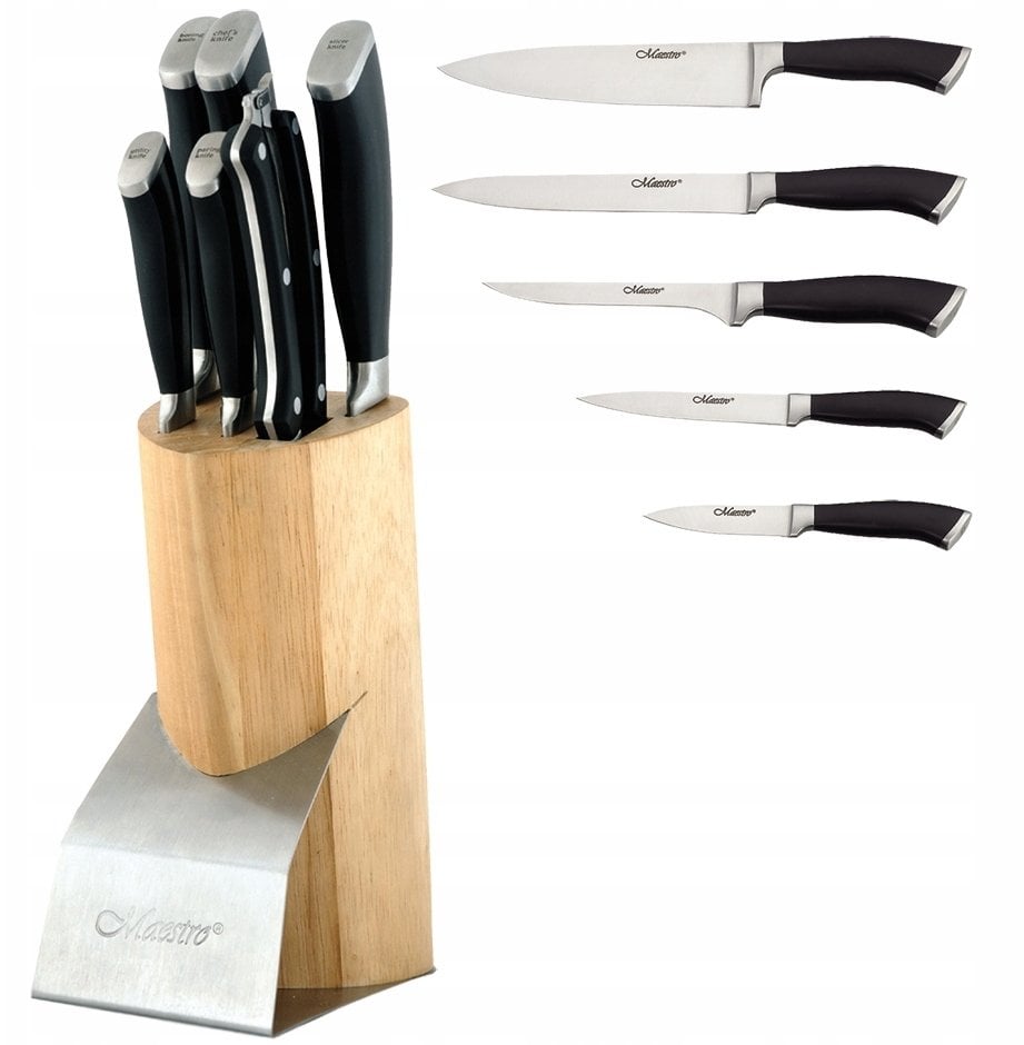 Maestro ZESTAW NOŻY KOMPLET 7 ELEMENTÓW W BLOKU ZE STOJAKIEM MR-1421