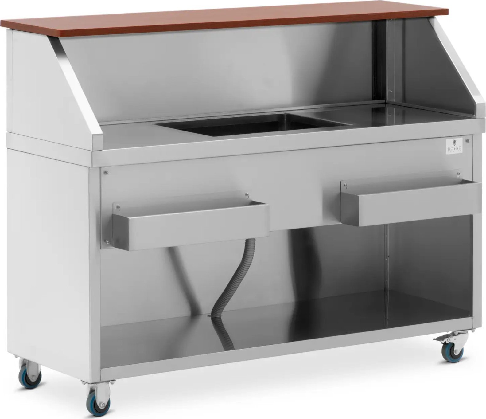 Royal Catering Stacja barmańska barowa z komorą na lód i półkami na butelki 150 cm Stacja barmańska barowa z komorą na lód i półkami na butelki 150 cm