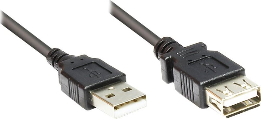 Kabel USB Alcasa USB-A - USB-A 1.8 m Czarny (2511-OF2S)