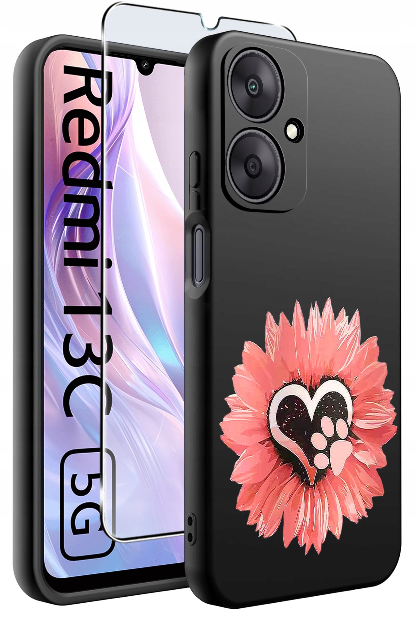 ETUI do Xiaomi Redmi 13C 5G WZORY |SILIKONOWE MATT CASE +SZKŁO HARTOWANE 9H