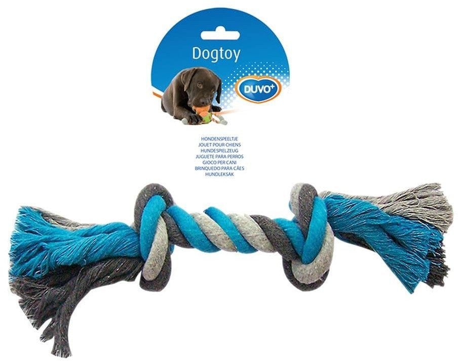 DUVO+ ZABAWKA SZNUR 2 WĘZŁY NIEBIESKO-SZARY 35cm 4705018