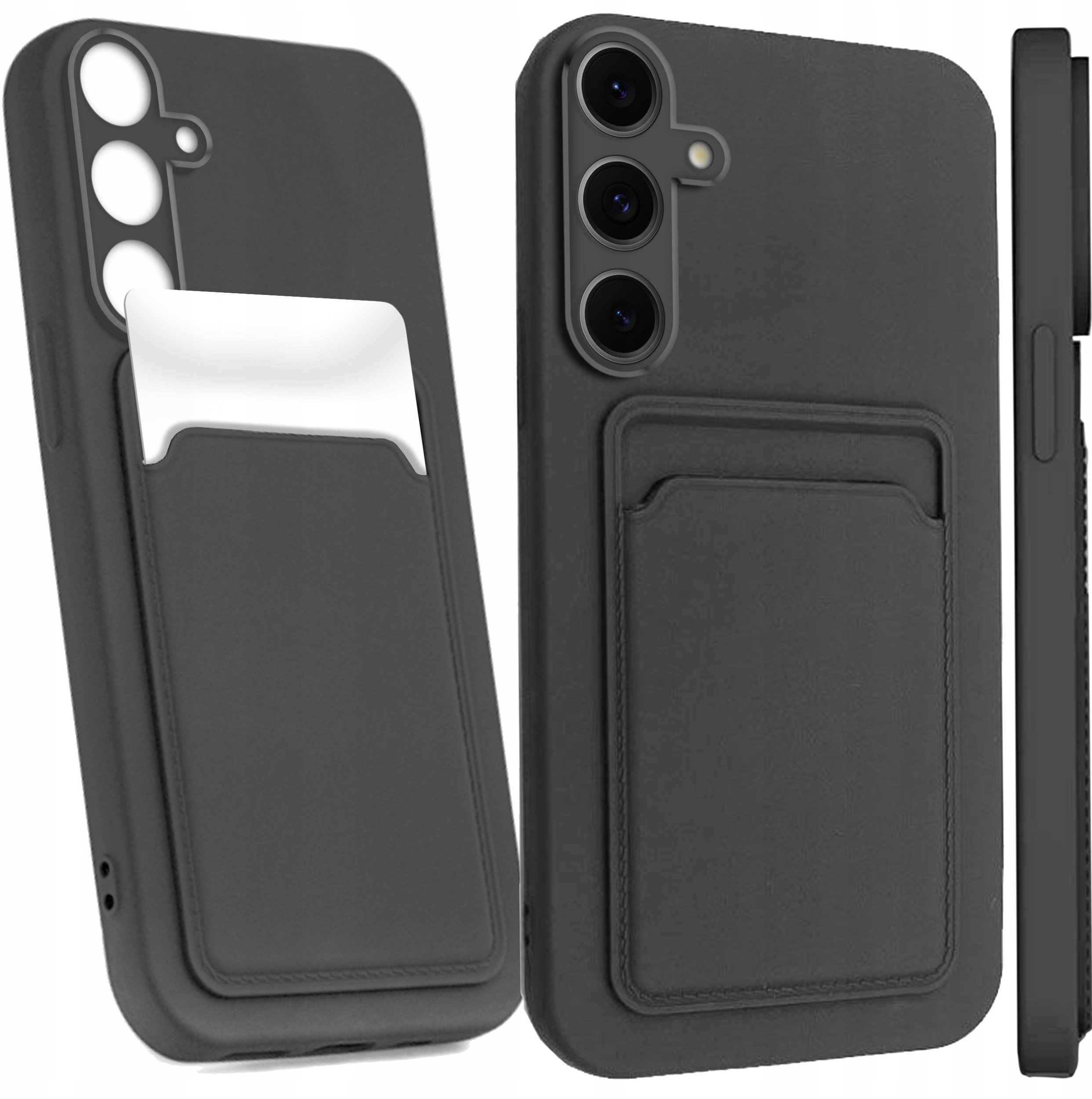 Etui do Samsung Galaxy S24 FE (Czarne, Slim, Miejsce na Kartę, Plecki)