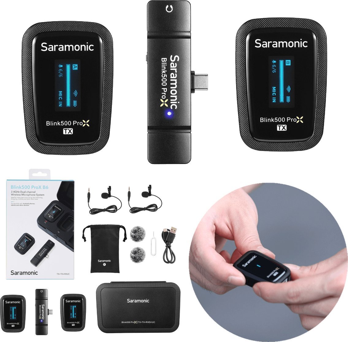 Mikrofon Saramonic Saramonic Blink500 ProX B6 (RXUC + TX + TX) Zestaw do bezprzewodowej transmisji dźwięku