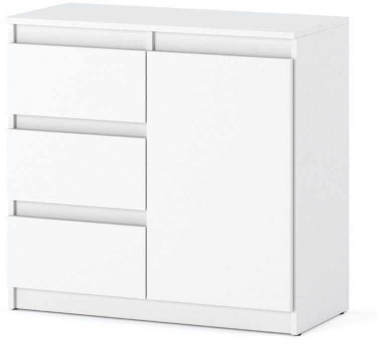Komoda Biała Z 3 Szufladami Szafka Do Salonu Sypialni Pokoju Dziecka 80cm