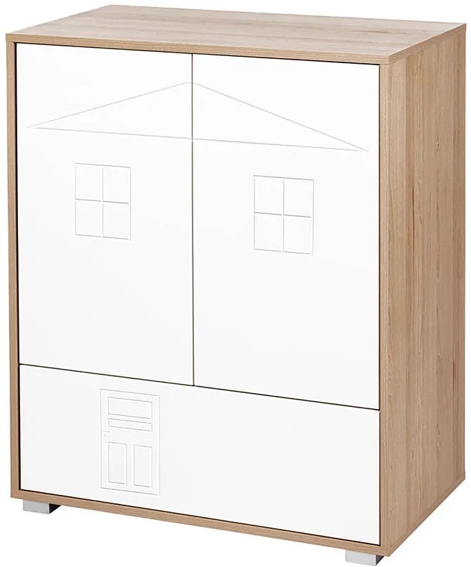 Komoda dla dzieci IDA 80 biała/buk LITTLE SKY