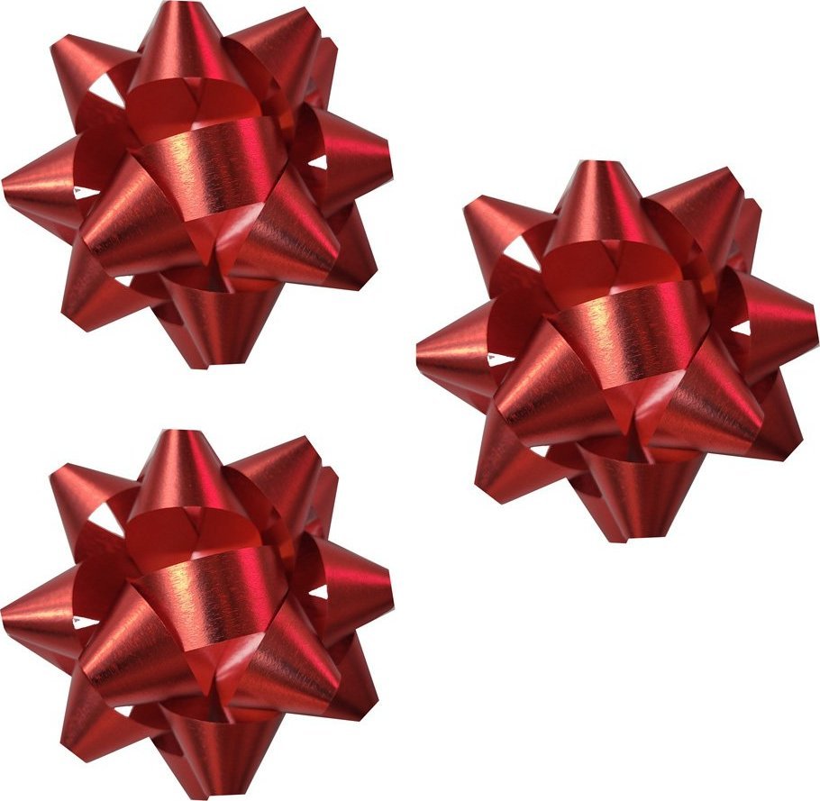 Fastima Zestaw Czerwona KOKARDA do prezentów 9cm B026