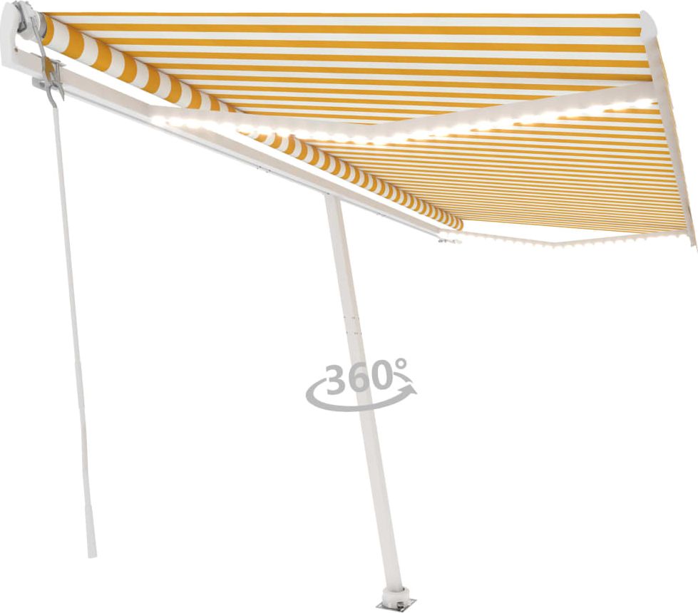 vidaXL Automatycznie zwijana markiza, LED i czujnik wiatru, 500x300 cm