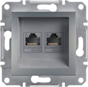 Schneider Electric Gniazdo komputerowe Asfora 2 x RJ45 kat. 6 UTP bez ramki stal (EPH4800162)
